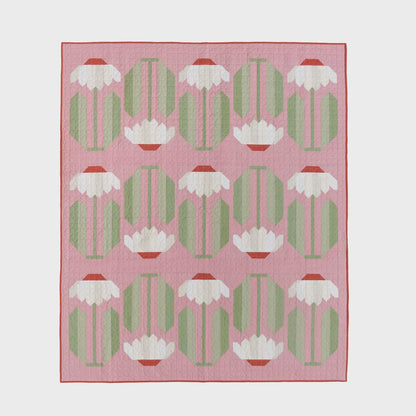 Everbloom Quilt Pattern – Crib & Large Throw Sizes | Modern Floral-Inspired Quilt Design for Intermediate Sewists (Printed Pattern)