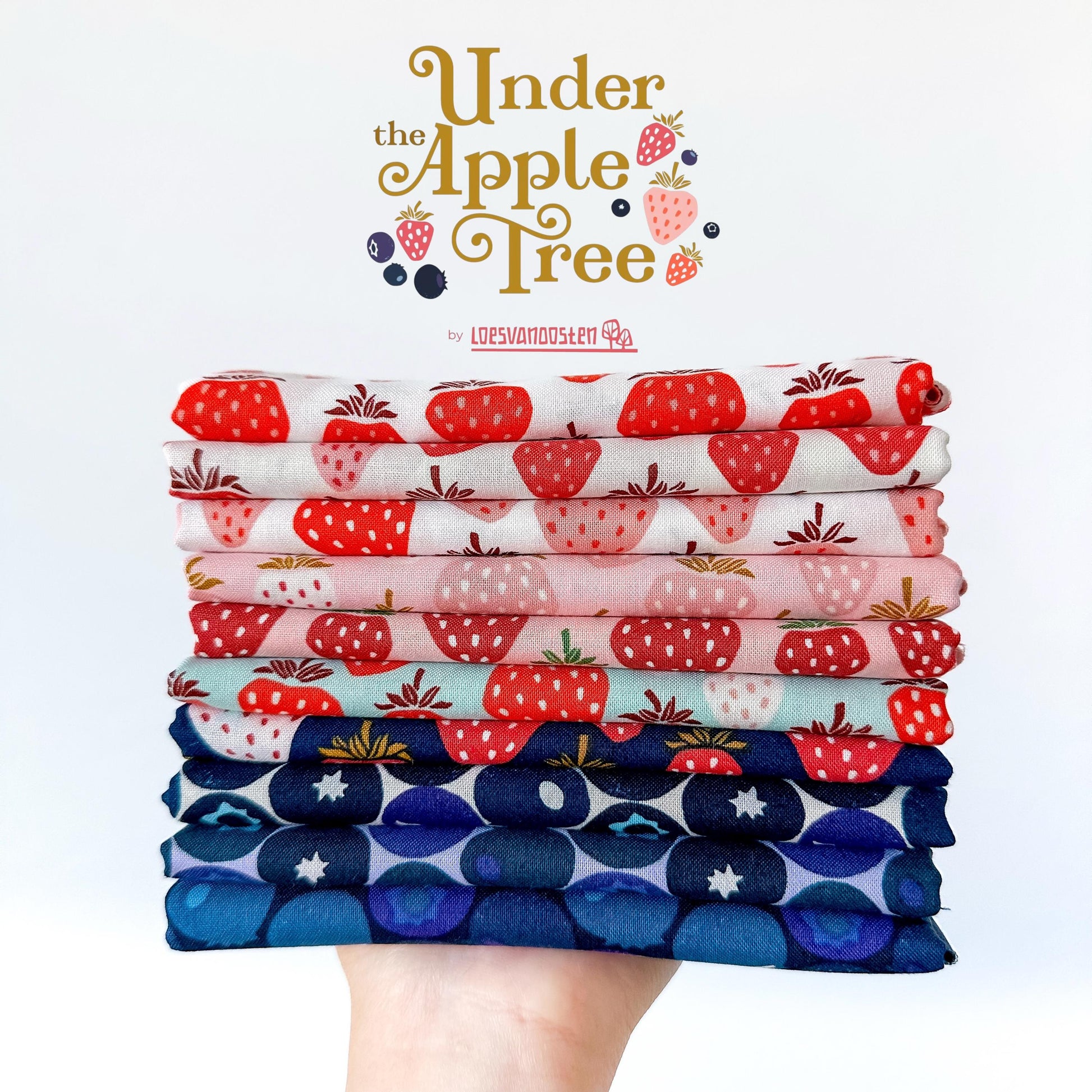 Under the Apple Tree, 10 Pc Curated Fabric Bundle by Cotton+Steel, Strawberry Blueberry Prints, Half Yard, Fat Quarter, or Quarter Yard Cuts