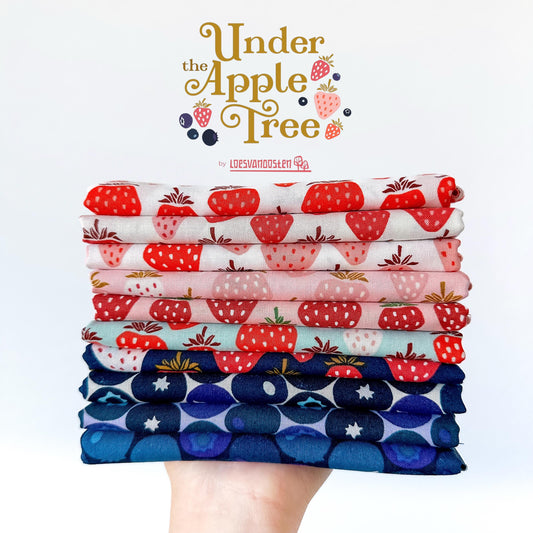 Under the Apple Tree, 10 Pc Curated Fabric Bundle by Cotton+Steel, Strawberry Blueberry Prints, Half Yard, Fat Quarter, or Quarter Yard Cuts