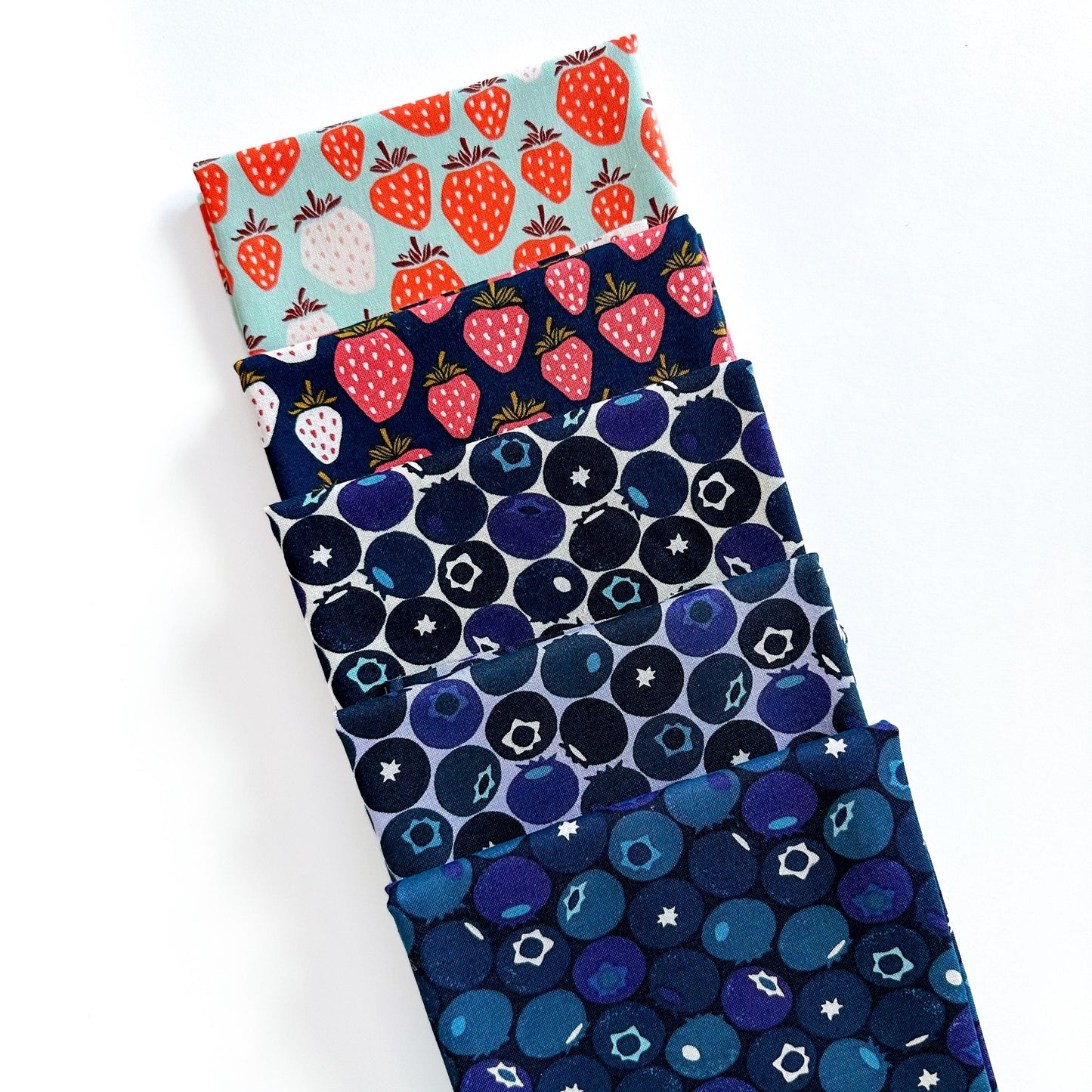 Under the Apple Tree, 10 Pc Curated Fabric Bundle by Cotton+Steel, Strawberry Blueberry Prints, Half Yard, Fat Quarter, or Quarter Yard Cuts