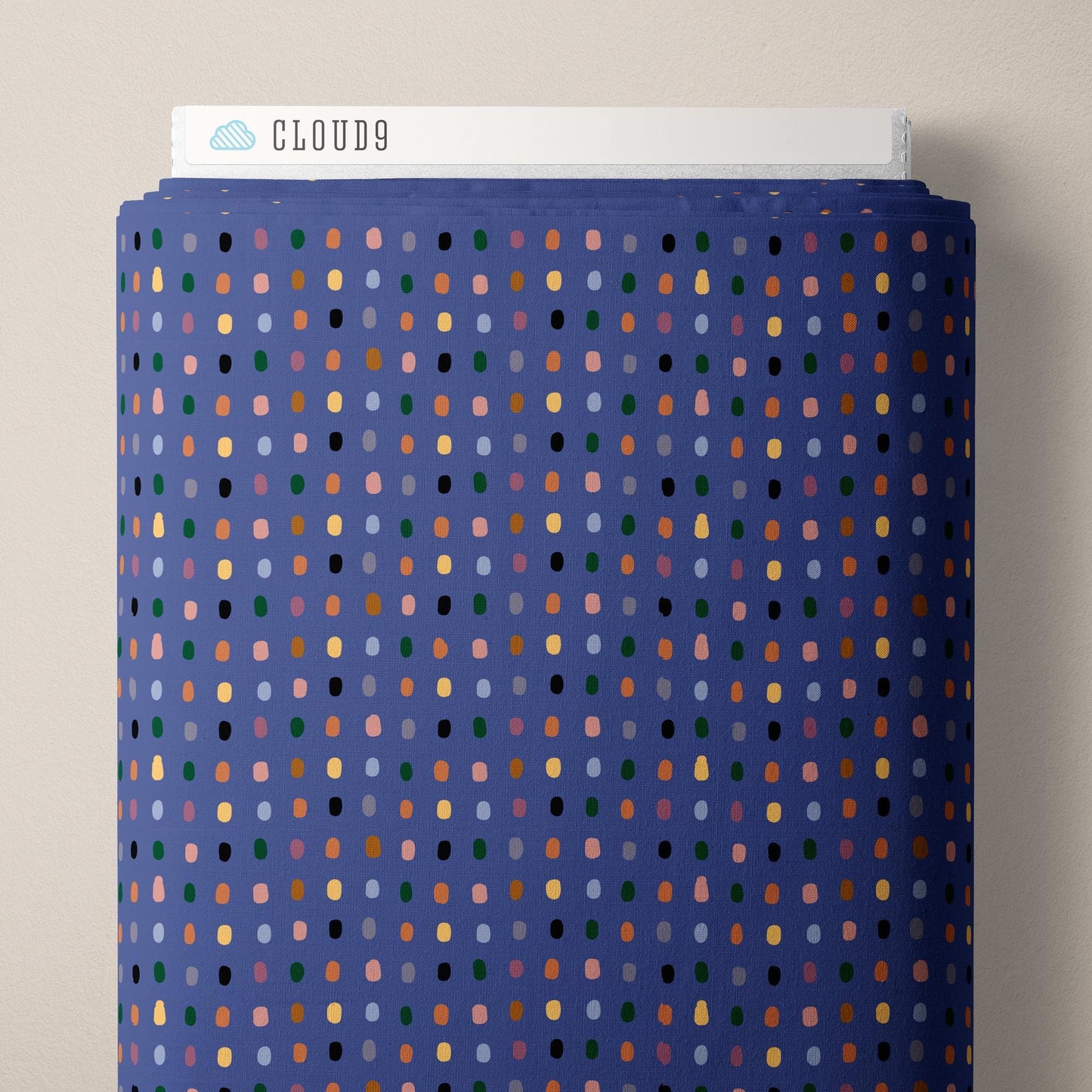 Dew Drops Dusk, Fabric by the Yard, 100% Organic Cotton, By Leah Duncan for Cloud9 Fabrics, Fern Grove Collection, Dots Print