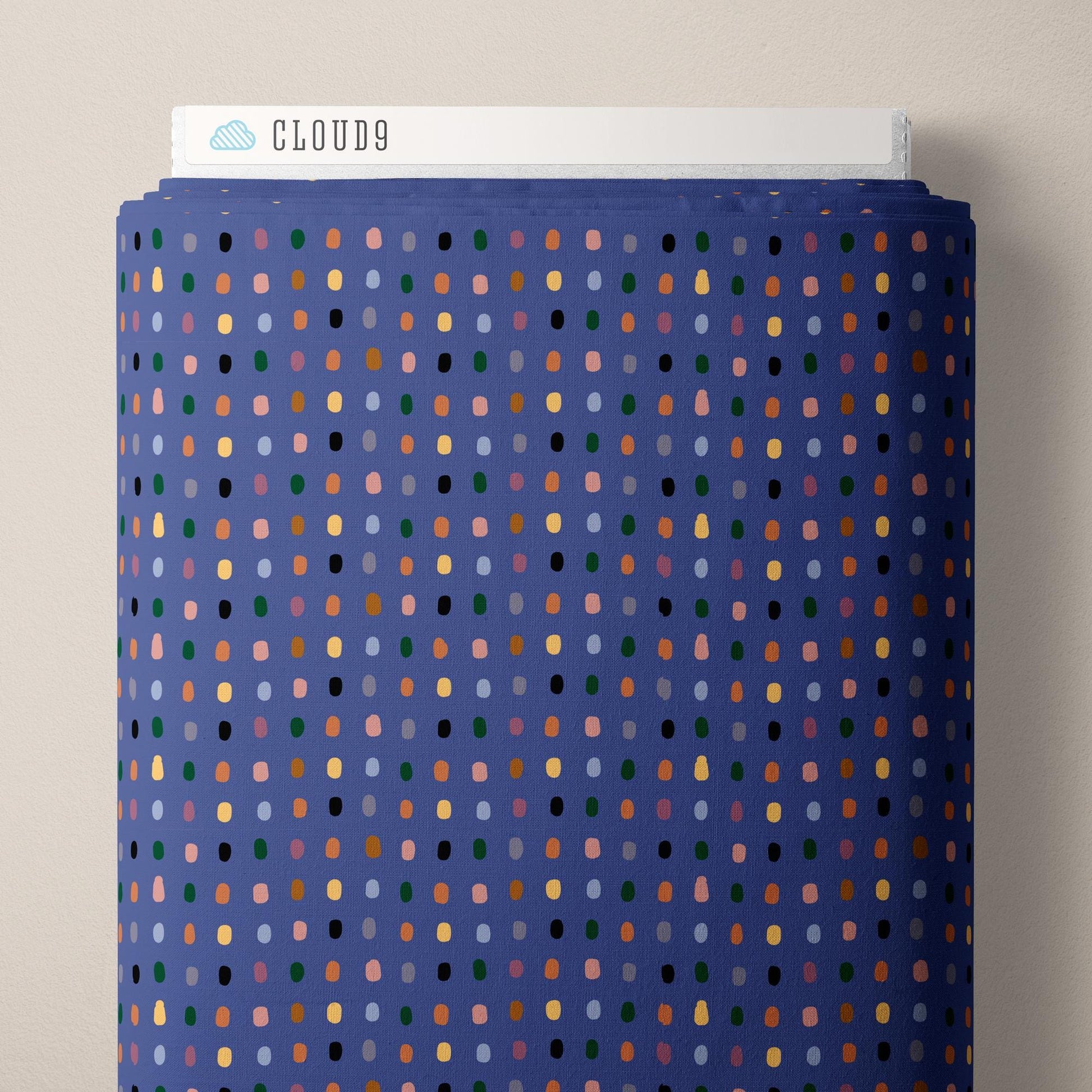 Dew Drops Dusk, Fabric by the Yard, 100% Organic Cotton, By Leah Duncan for Cloud9 Fabrics, Fern Grove Collection, Dots Print