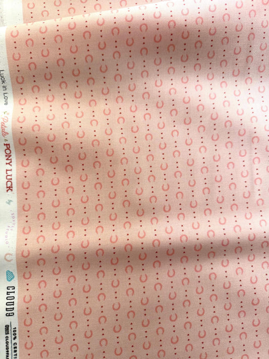 Lucky in Love | Pink, Fabric by the Yard, 100% Organic Cotton, By Cloud9 Fabrics, Petals and Pony Luck Collection, Cowboy Print