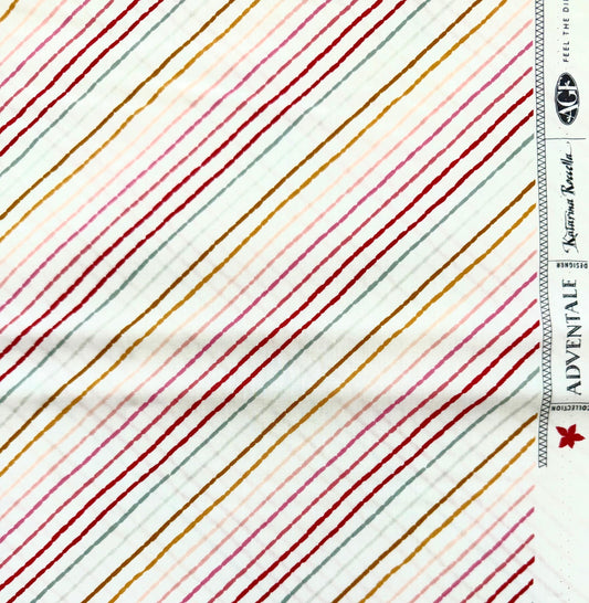 Jolly Ribbons Festive – Premium Cotton by the Yard – ADVENTALE Collection by Katarina Roccella – Art Gallery Fabrics, Holiday Striped Print