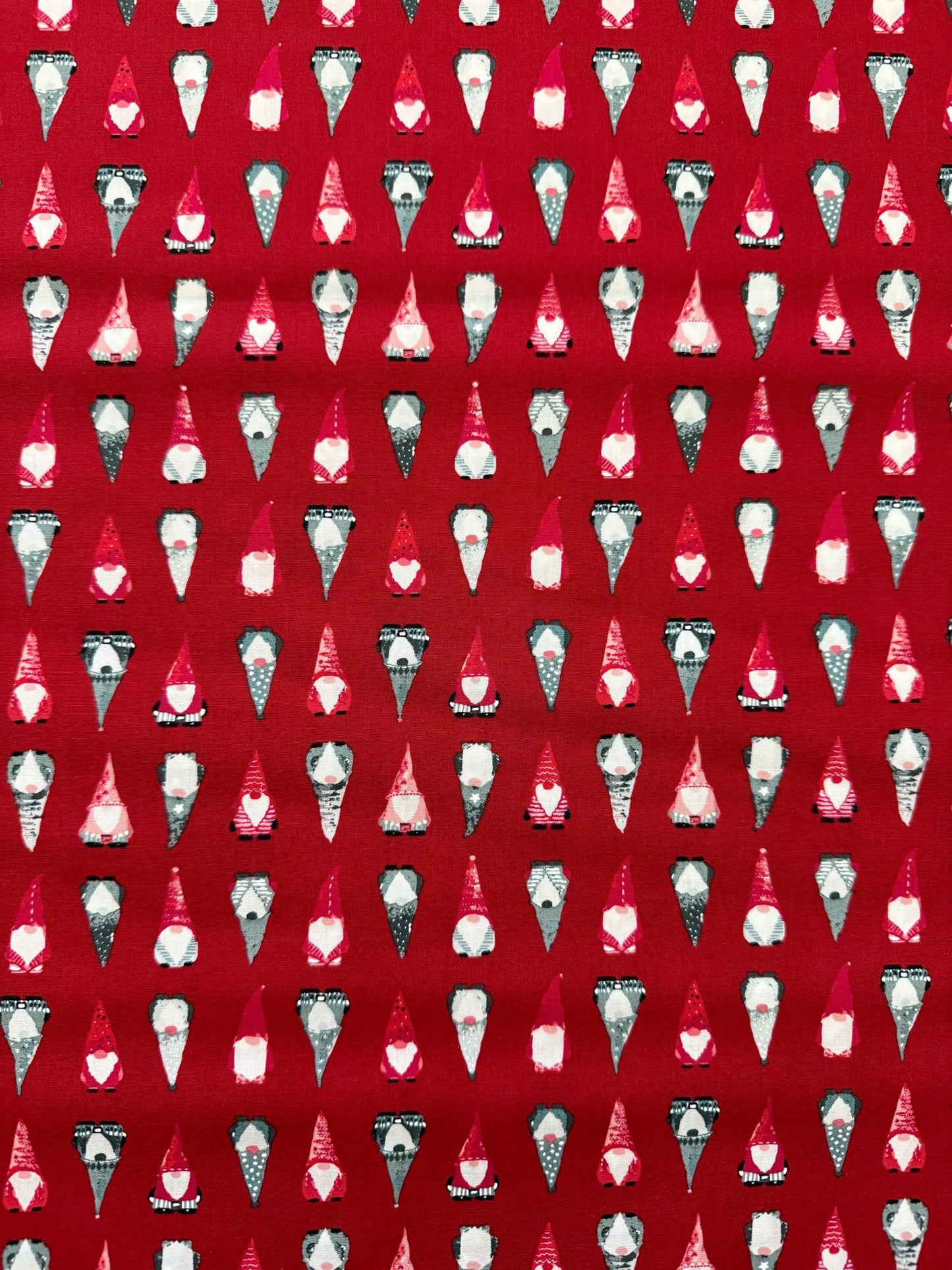 Playful Gnomes Berry – Premium Cotton by the Yard – ADVENTALE Collection by Katarina Roccella – Art Gallery Fabrics, Holiday Print