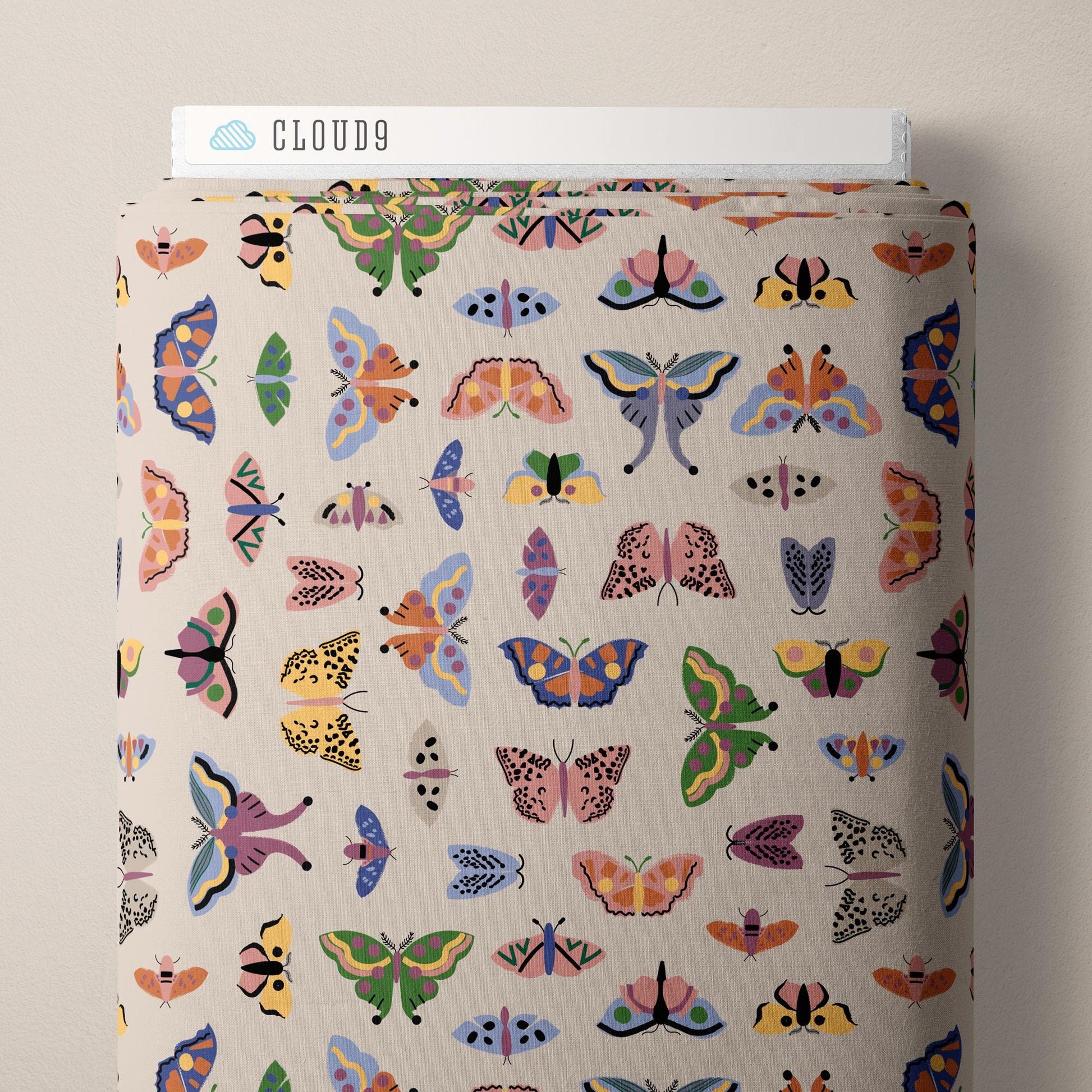 Wing Study, Fabric by the Yard, 100% Organic Cotton, By Leah Duncan for Cloud9 Fabrics, Fern Grove Collection, Butterfly Print