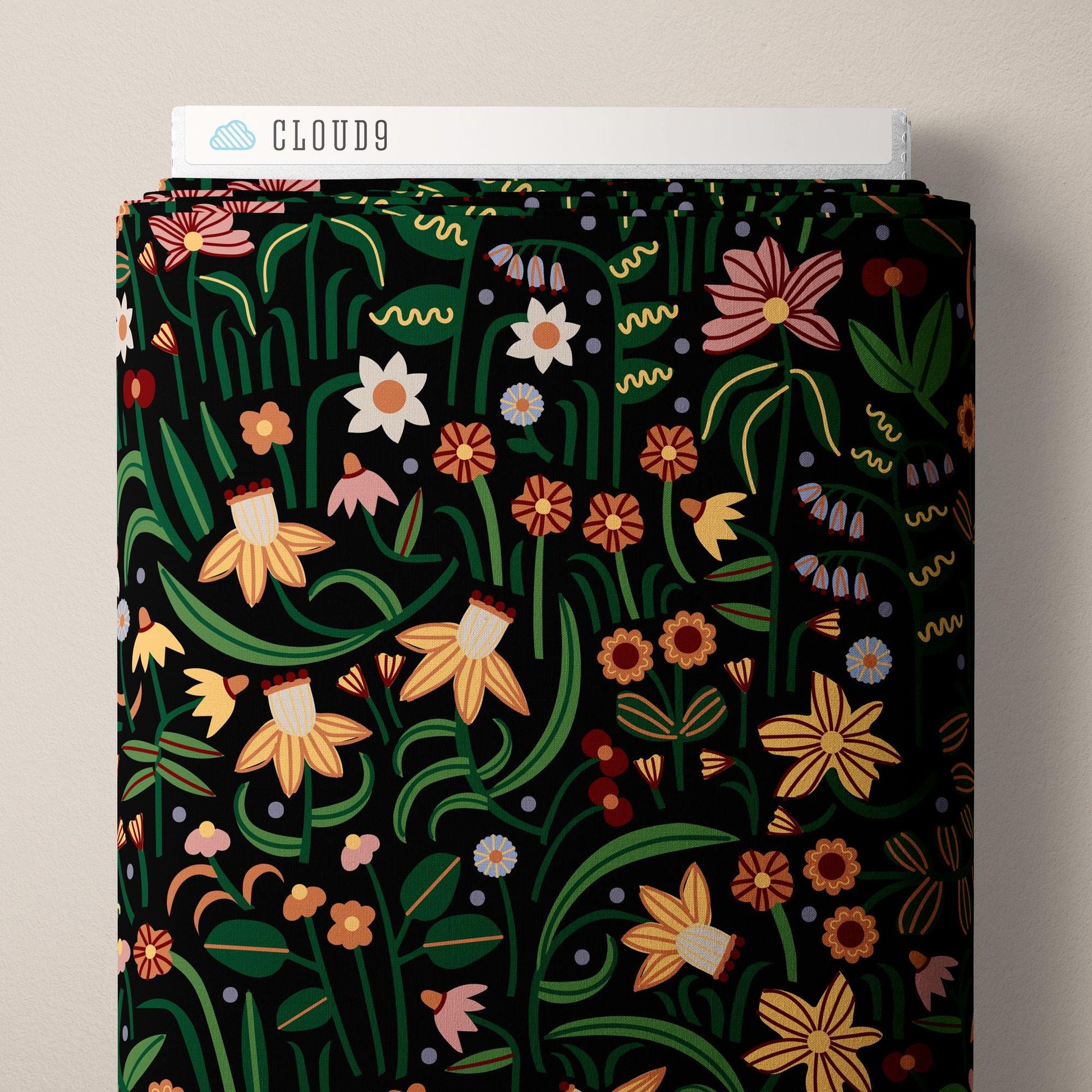 Moon Grove, Fabric by the Yard, 100% Organic Cotton, By Leah Duncan for Cloud9 Fabrics, Fern Grove Collection, Floral Print
