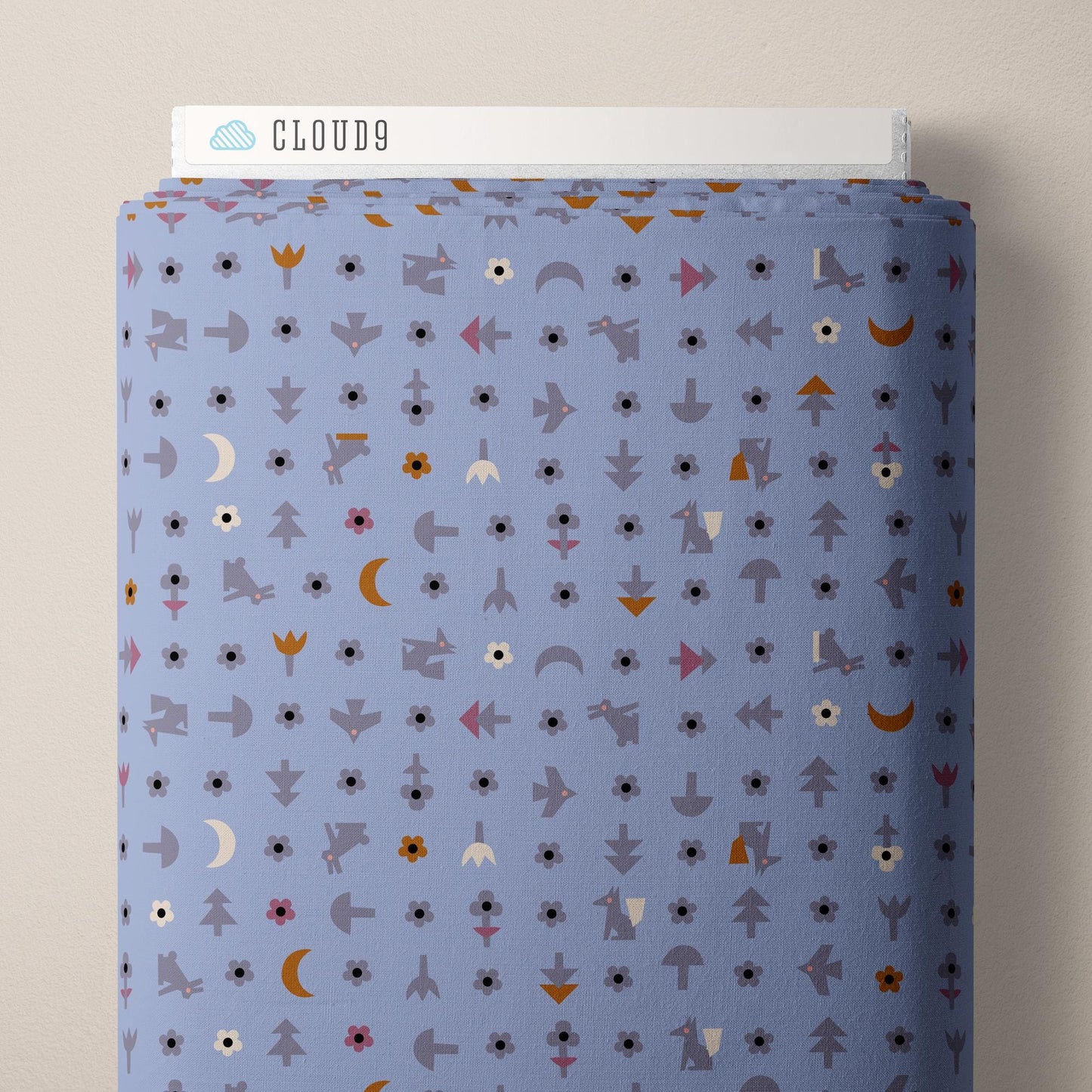 Free Bird | Blue, Fabric by the Yard, 100% Organic Cotton, By Leah Duncan for Cloud9 Fabrics, Fern Grove Collection