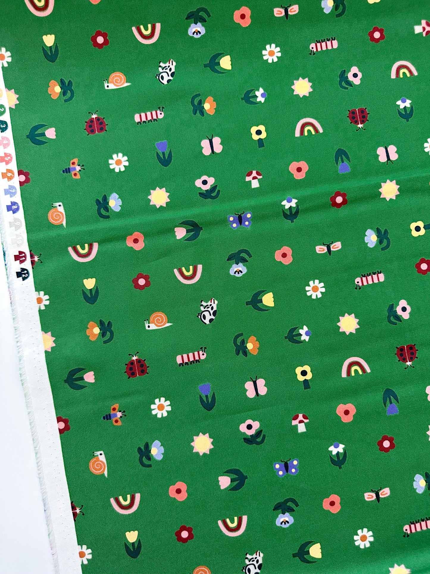 Tulip Creatures, Fabric by the Yard, 100% Organic Cotton, By Leah Duncan for Cloud9 Fabrics, Fern Grove Collection, Floral Print