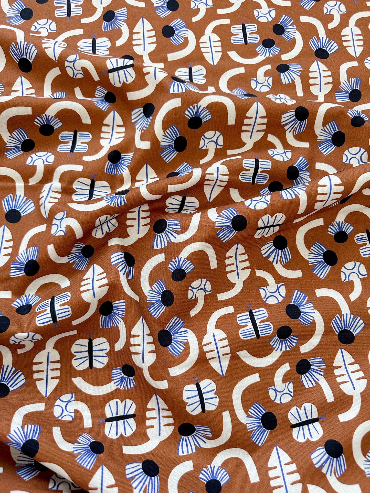 Forage, Fabric by the Yard, 100% Organic Cotton, By Leah Duncan for Cloud9 Fabrics, Fern Grove Collection, Floral Print