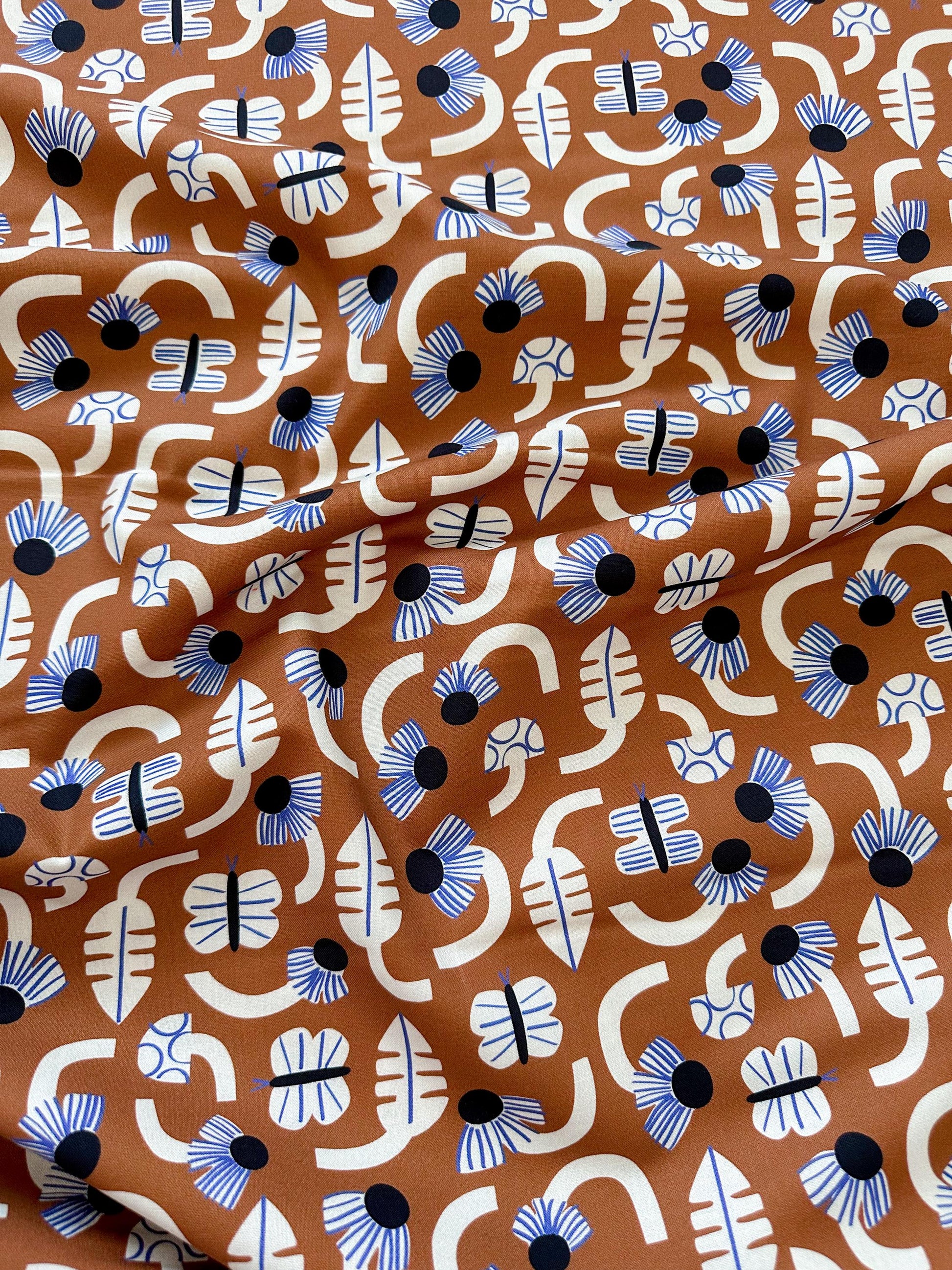 Forage, Fabric by the Yard, 100% Organic Cotton, By Leah Duncan for Cloud9 Fabrics, Fern Grove Collection, Floral Print