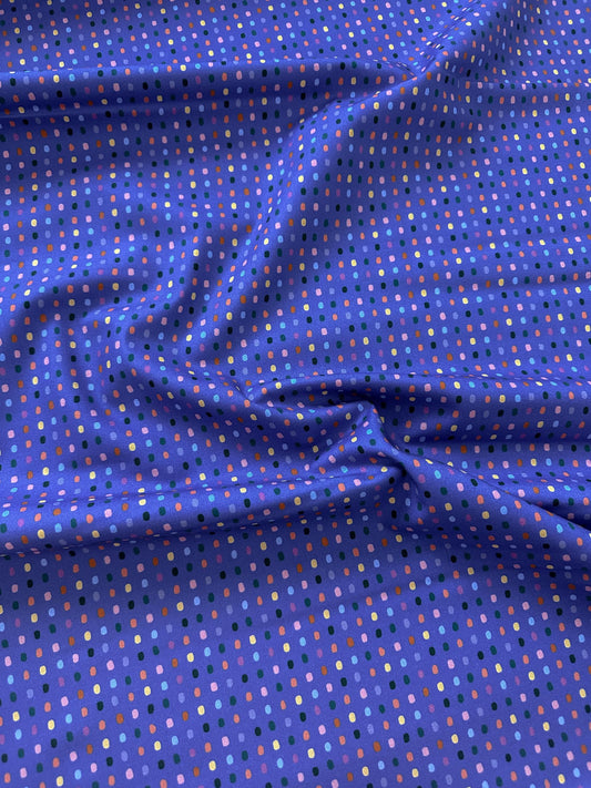 Dew Drops Dusk, Fabric by the Yard, 100% Organic Cotton, By Leah Duncan for Cloud9 Fabrics, Fern Grove Collection, Dots Print