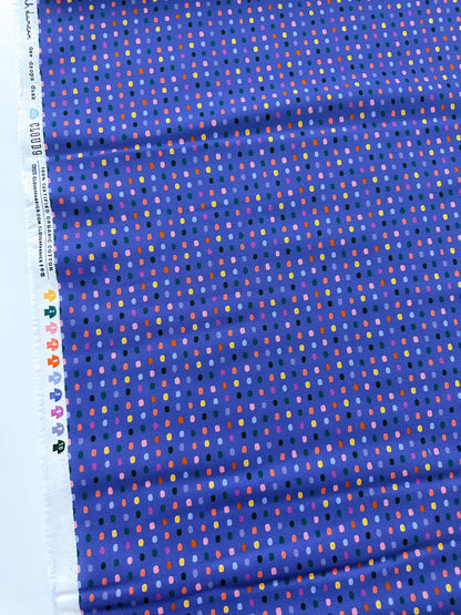 Dew Drops Dusk, Fabric by the Yard, 100% Organic Cotton, By Leah Duncan for Cloud9 Fabrics, Fern Grove Collection, Dots Print