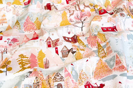 Christmas Village – Premium Cotton by the Yard – ADVENTALE Collection by Katarina Roccella – Art Gallery Fabrics, Holiday Print
