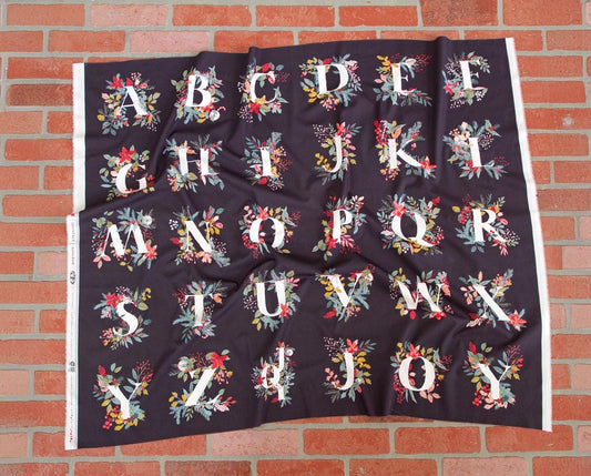 Jingle All the Letters Panel – Cotton by the Yard – ADVENTALE Collection by Katarina Roccella – Art Gallery Fabrics, Panel Size = 36" x 44"