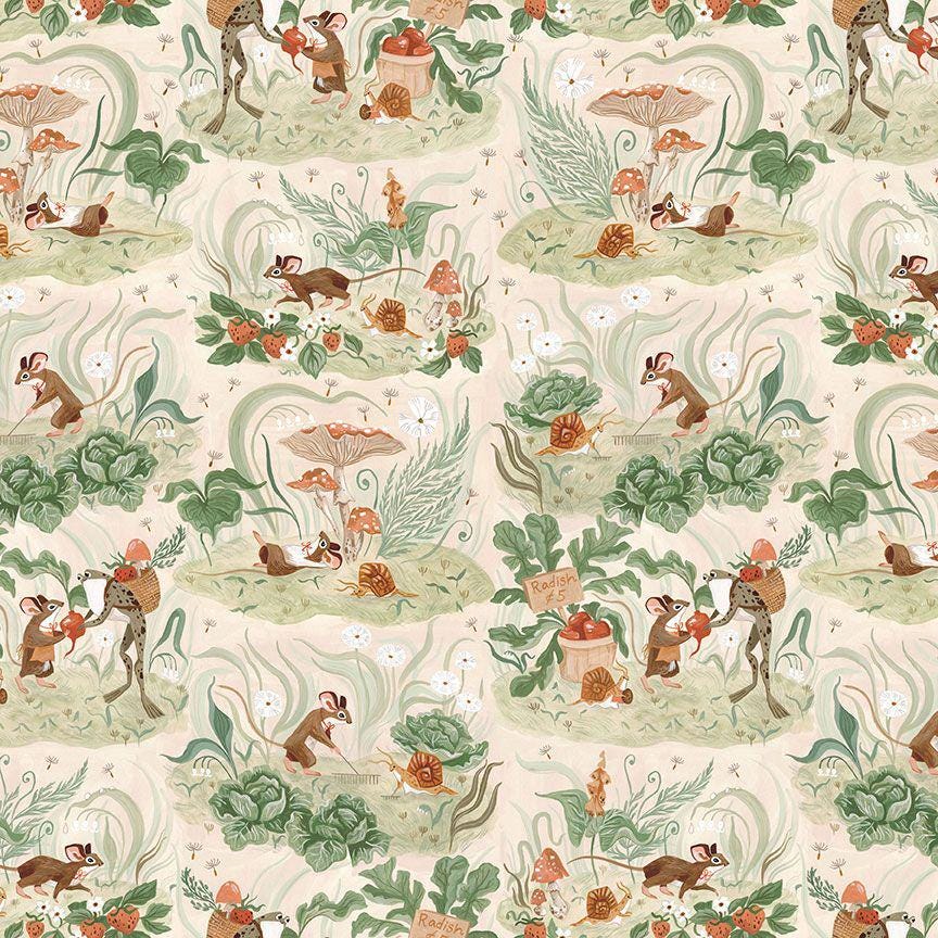Country Mouse Fabric, By Rae Ritchie for Dear Stella, COUNTRY MOUSE Collection, Cotton By The Yard