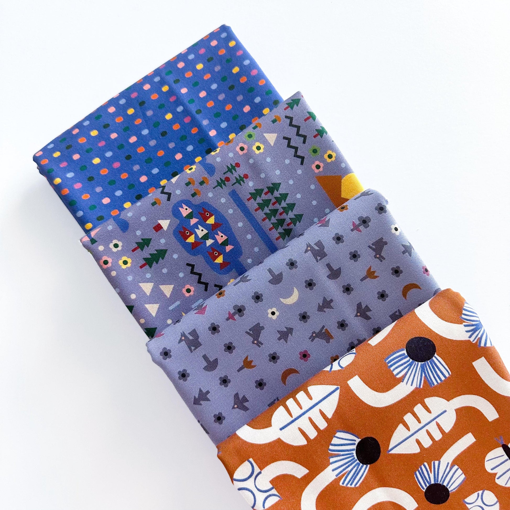 Fern Grove Curated Fabric Bundle – 8 Pc Cotton Set by Leah Duncan for Cloud9 Fabrics | Floral, Animal & Woodland Prints