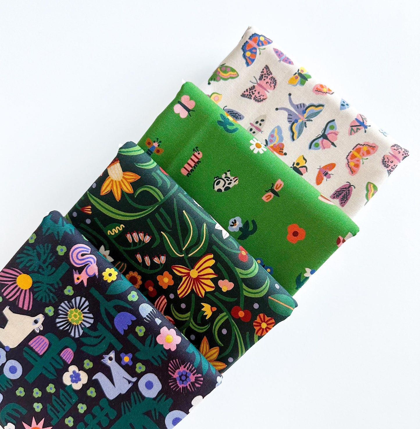 Fern Grove Curated Fabric Bundle – 8 Pc Cotton Set by Leah Duncan for Cloud9 Fabrics | Floral, Animal & Woodland Prints
