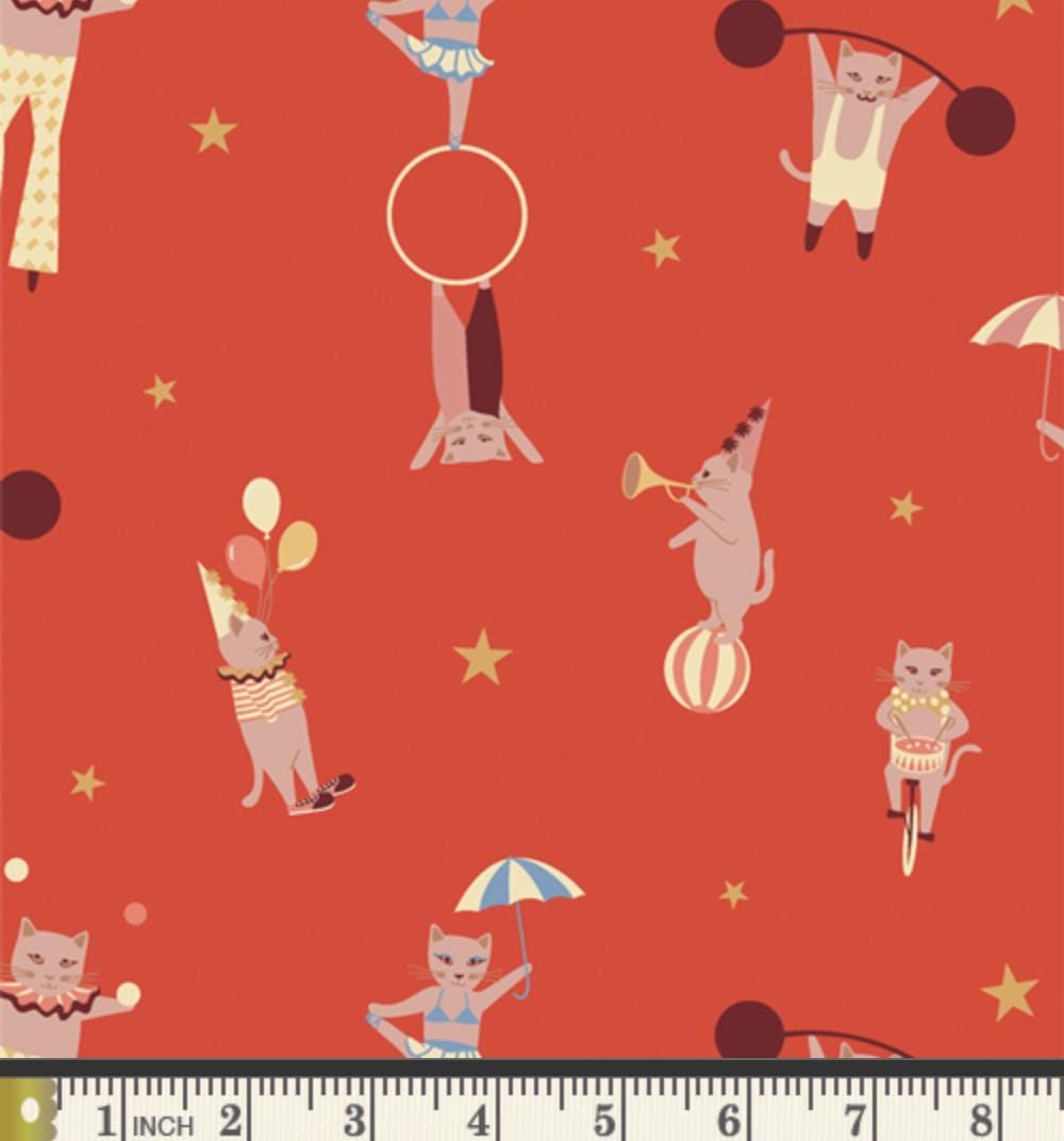 Purrfect Performers Warm – Premium Quilting Cotton by the Yard | Purr Parade Collection by AGF Studio | Art Gallery Fabrics