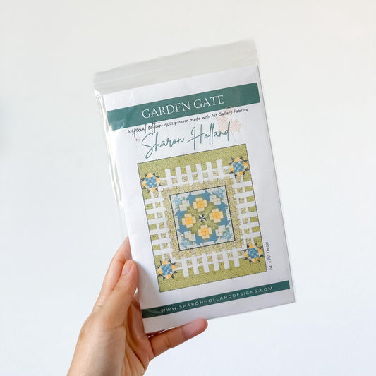 Garden Gate Quilt Pattern – Printed Throw Design 64" x 76" by Sharon Holland for Art Gallery Fabrics