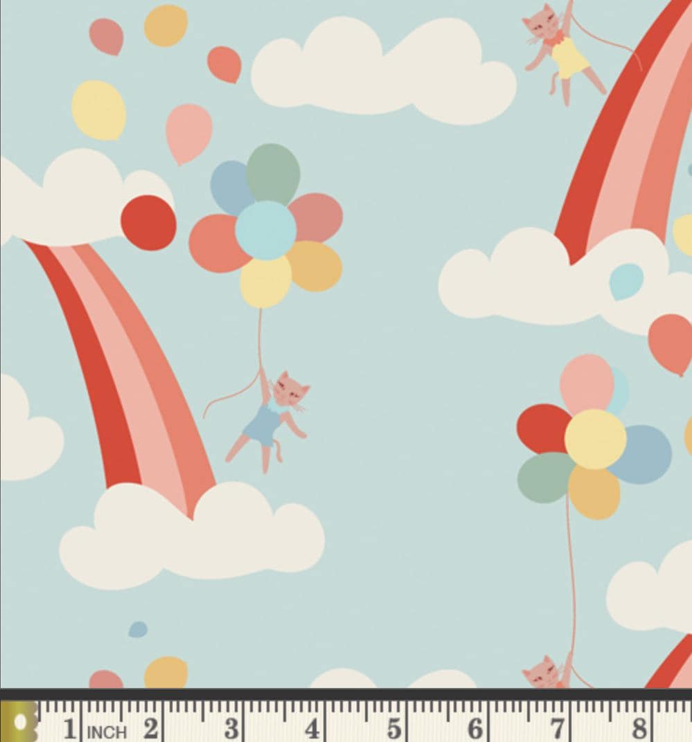 Meow in the Clouds – Premium Quilting Cotton by the Yard | Purr Parade Collection by AGF Studio | Art Gallery Fabrics