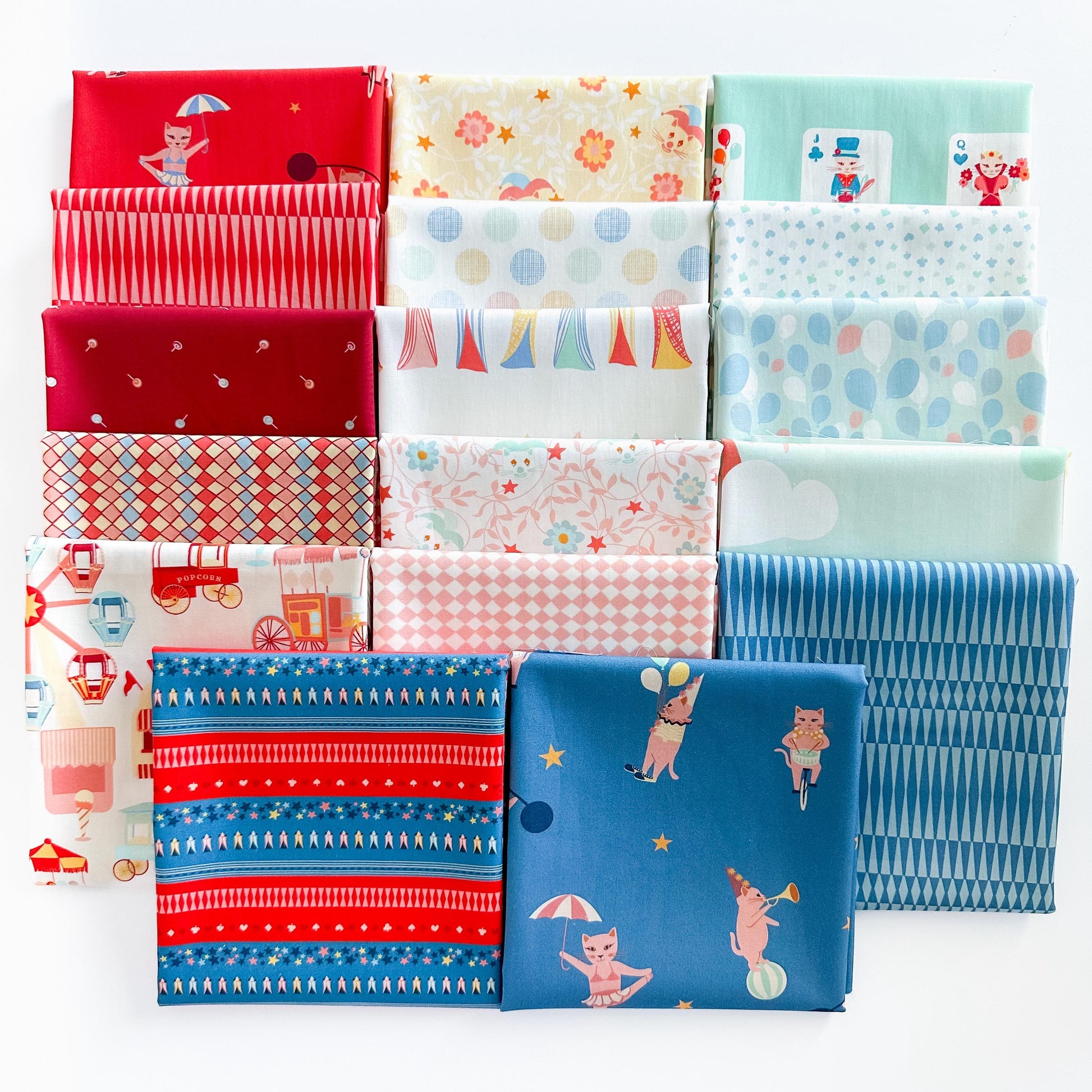 Purr Parade Fabric Bundle – 17 Pc Quilting Cotton Collection by AGF Studio | Half Yard, Fat Quarter, or Quarter Yard Cuts