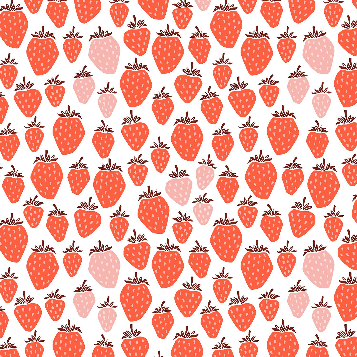 Queen Of Berries - Blushing Red Fabric