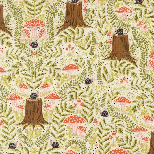 Mushroom Landscape and Nature – Night Owl Collection by Gingiber for Moda Fabrics | 100% Cotton Quilting Fabric, Sold by the Yard