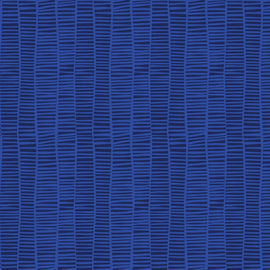Striped Roots | Blue, Fabric by the Yard, 100% Organic Cotton, By Claire Iglesias for Cloud9 Fabrics, Wild Garden Collection