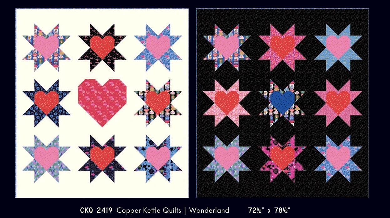 Wonderland Quilt Pattern – CKQ 2419 Copper Kettle #1 | Coordinating Pattern for Ruby Star Society’s Hello Alice Collection