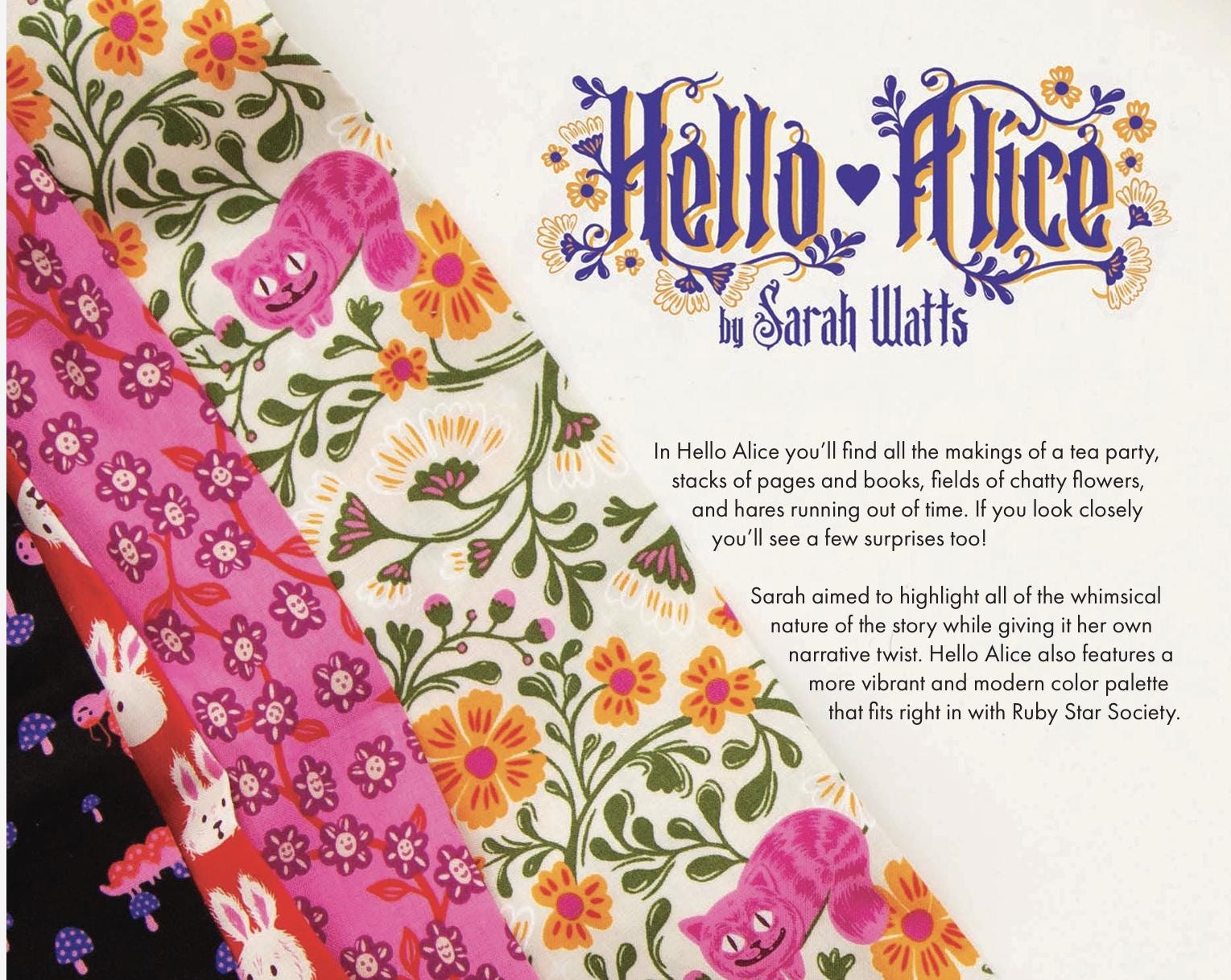 Cameos Quilt Pattern – TLQ 1020 Taralee Quiltery#1 | Coordinating Pattern for Ruby Star Society’s Hello Alice Collection.