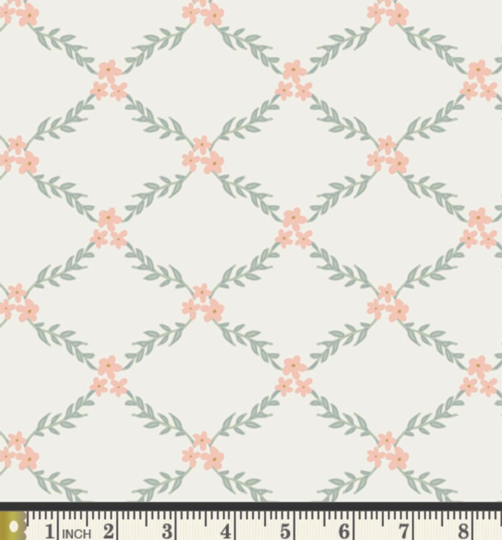 Flower Weave - Premium Quilting Cotton by Sewcial Bee Collective | GeoBloom Collection Fabric Yards