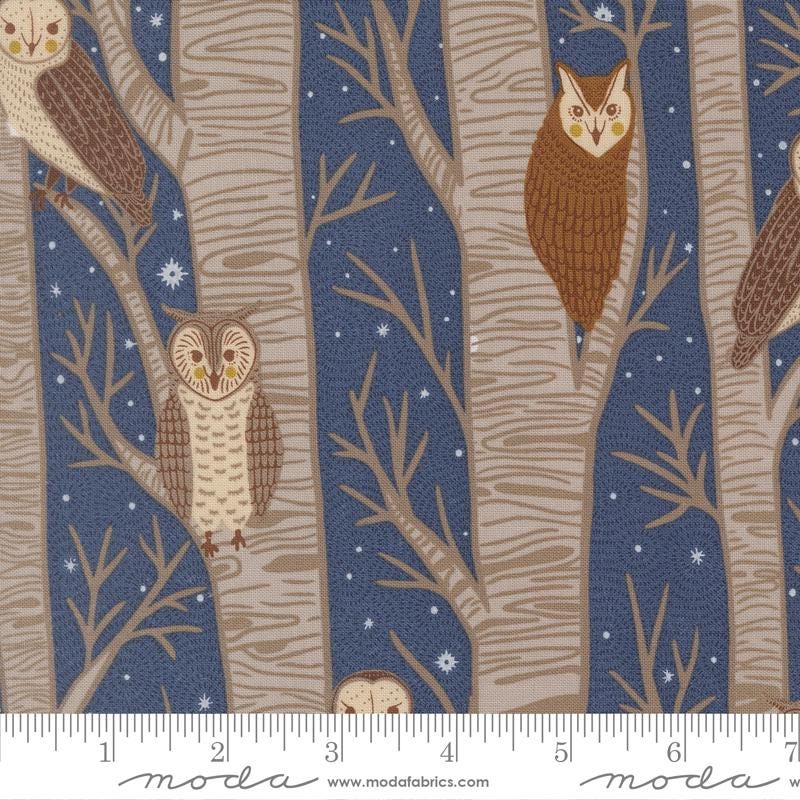 Night Owl Novelty Owls Trees – Night Owl Collection by Gingiber for Moda Fabrics | 100% Cotton Quilting Fabric, Sold by the Yard
