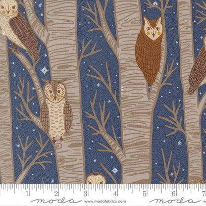 Night Owl Novelty Owls Trees – Night Owl Collection by Gingiber for Moda Fabrics | 100% Cotton Quilting Fabric, Sold by the Yard