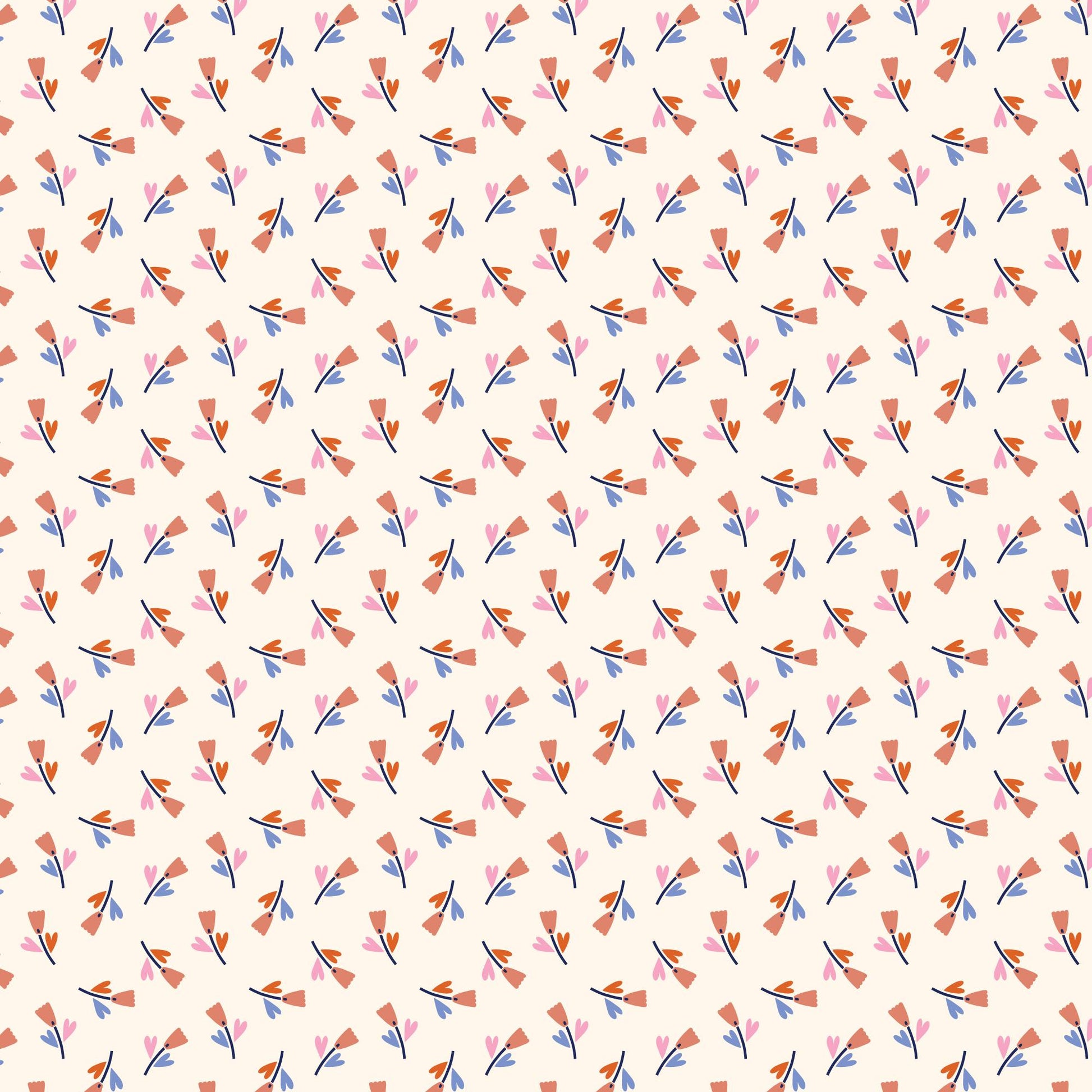 Spring Buds, Fabric by the Yard, 100% Organic Cotton, By Claire Iglesias for Cloud9 Fabrics, Wild Garden Collection