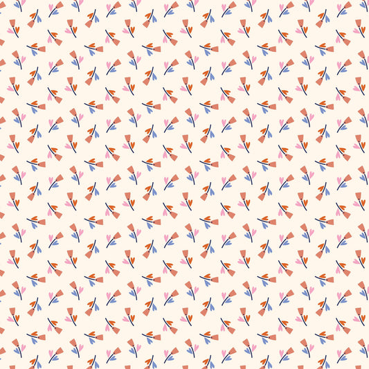 Spring Buds, Fabric by the Yard, 100% Organic Cotton, By Claire Iglesias for Cloud9 Fabrics, Wild Garden Collection