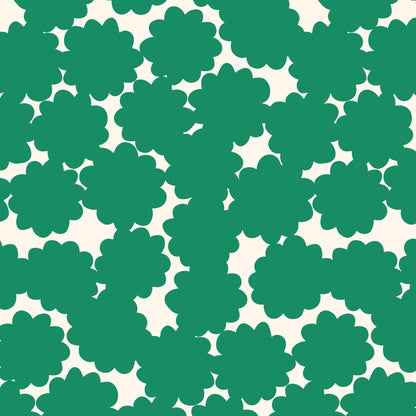 Blossom | Green, Fabric by the Yard, 100% Organic Cotton, By Claire Iglesias for Cloud9 Fabrics, Wild Garden Collection