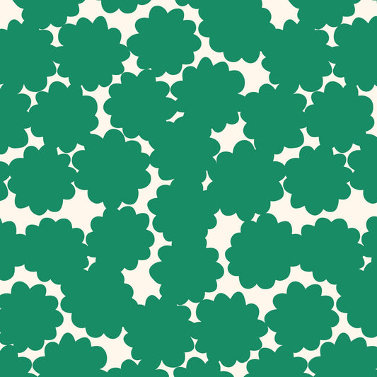 Blossom | Green, Fabric by the Yard, 100% Organic Cotton, By Claire Iglesias for Cloud9 Fabrics, Wild Garden Collection