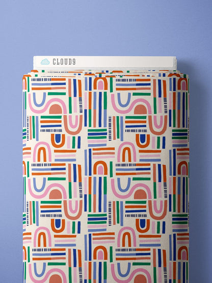 Maze of Nature, Fabric by the Yard, 100% Organic Cotton, By Claire Iglesias for Cloud9 Fabrics, Wild Garden Collection