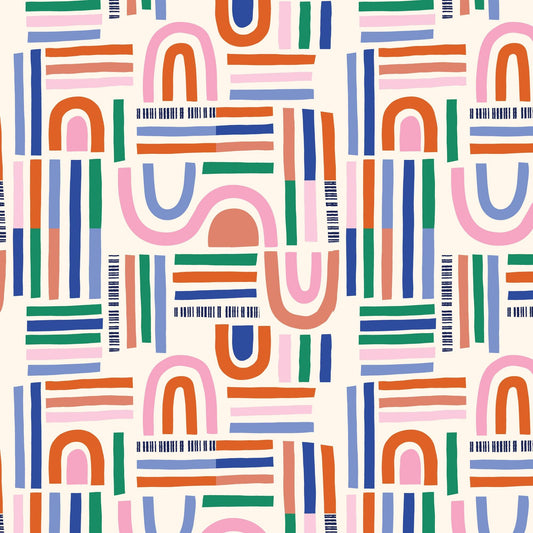 Maze of Nature, Fabric by the Yard, 100% Organic Cotton, By Claire Iglesias for Cloud9 Fabrics, Wild Garden Collection
