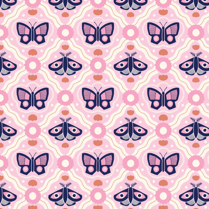 Pretty Butterfly, Fabric by the Yard, 100% Organic Cotton, By Claire Iglesias for Cloud9 Fabrics, Wild Garden Collection