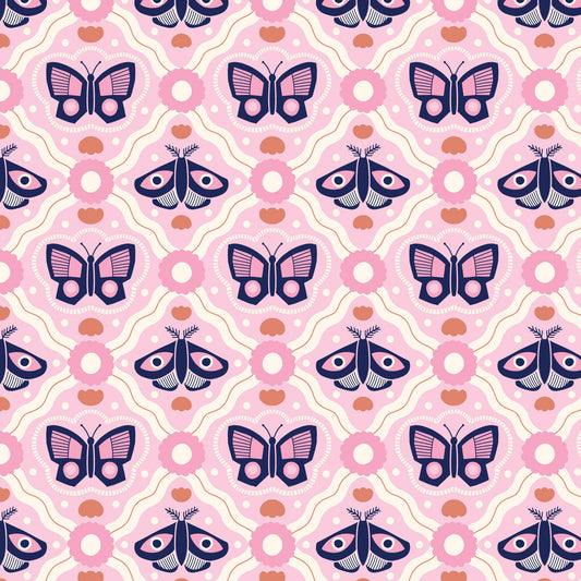 Pretty Butterfly, Fabric by the Yard, 100% Organic Cotton, By Claire Iglesias for Cloud9 Fabrics, Wild Garden Collection