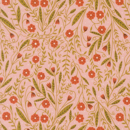 Woodland Floral Florals (Pink) – Night Owl Collection by Gingiber for Moda Fabrics | 100% Cotton Quilting Fabric, Sold by the Yard