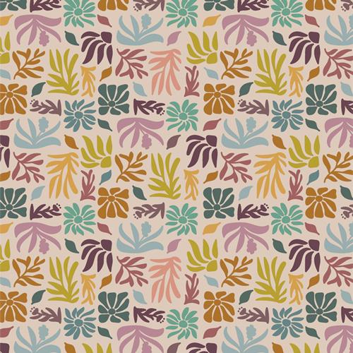 Botanical Tiles - Premium Quilting Cotton by Sewcial Bee Collective | GeoBloom Collection Fabric Yards