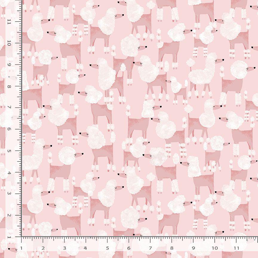 POODLES OF FUN Fabric, By Dear Stella, Mutts About You Collection, Dog Print, 100% Cotton By The Yard