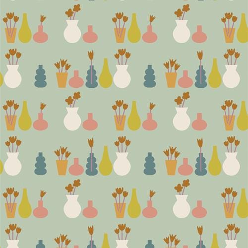 Vase Collection - Premium Quilting Cotton by Sewcial Bee Collective | GeoBloom Collection Fabric Yards