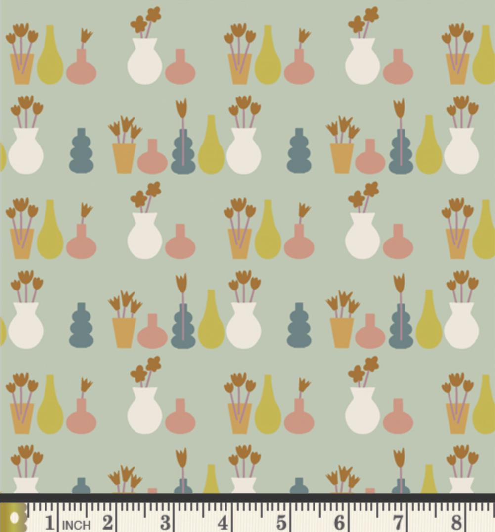 Vase Collection - Premium Quilting Cotton by Sewcial Bee Collective | GeoBloom Collection Fabric Yards