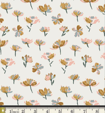 Watercolor Blooms - Premium Quilting Cotton by Sewcial Bee Collective | GeoBloom Collection Fabric Yards