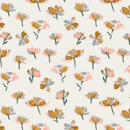Watercolor Blooms - Premium Quilting Cotton by Sewcial Bee Collective | GeoBloom Collection Fabric Yards