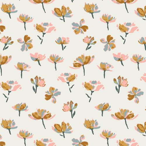 Watercolor Blooms - Premium Quilting Cotton by Sewcial Bee Collective | GeoBloom Collection Fabric Yards